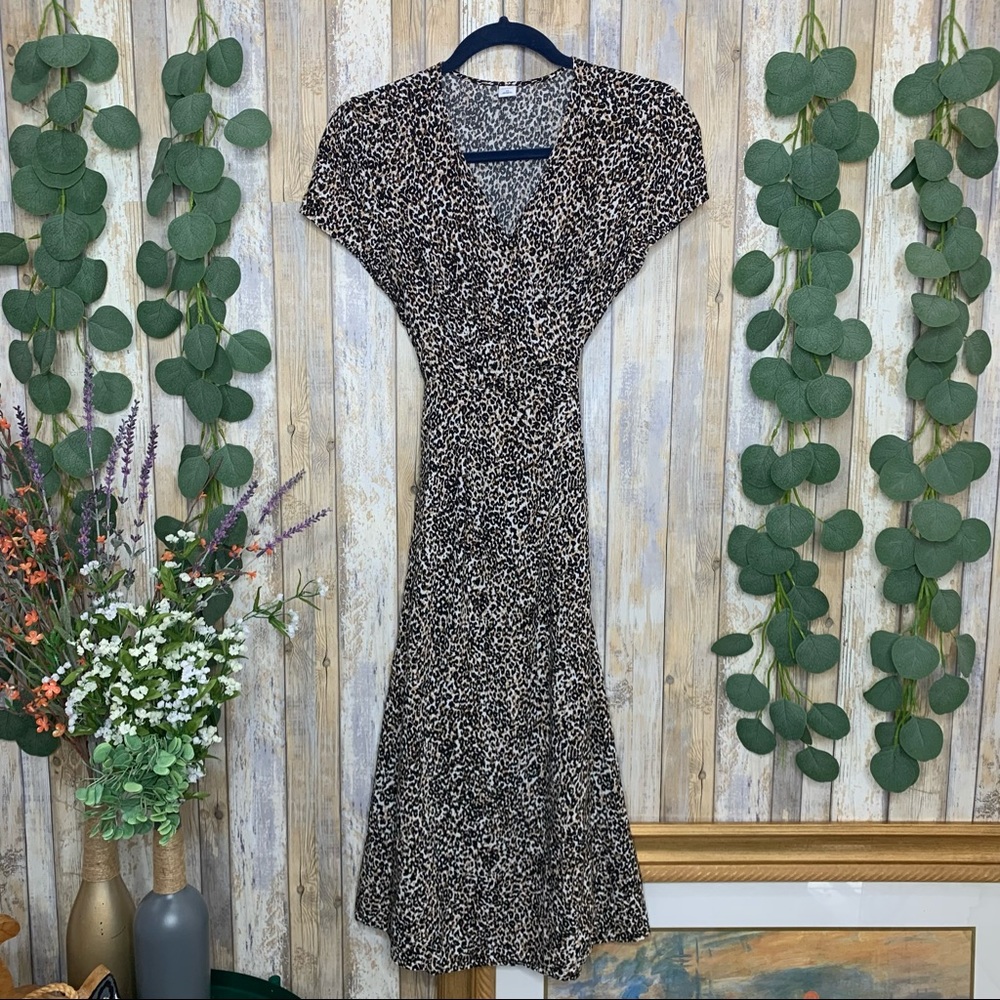 Old Navy Animal Print Maxi Wrap Dress